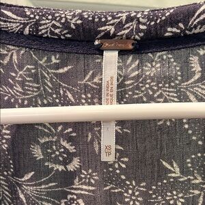 Free People Navy Floral/Batik Tunic